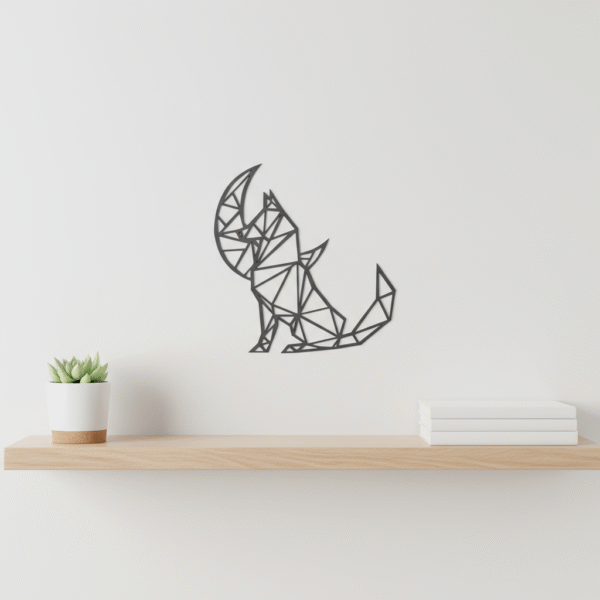 Décoration murale Loup sous pleine lune