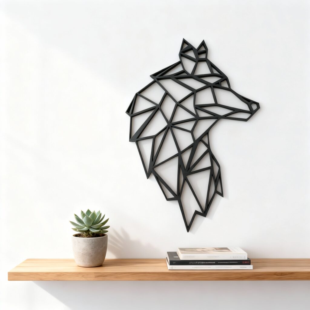 Décoration murale tête de Loup